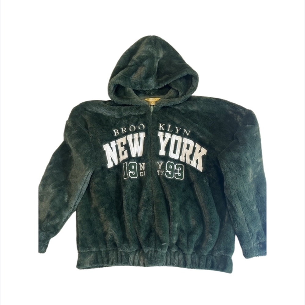 Hoodie Brooklyn New York 1993 Women Dark Green Size M